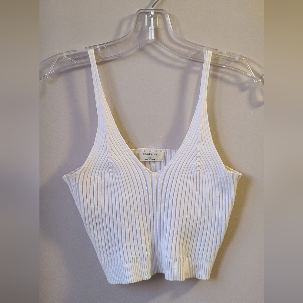 Thinkable Free Knit Crop Top Tank - size S